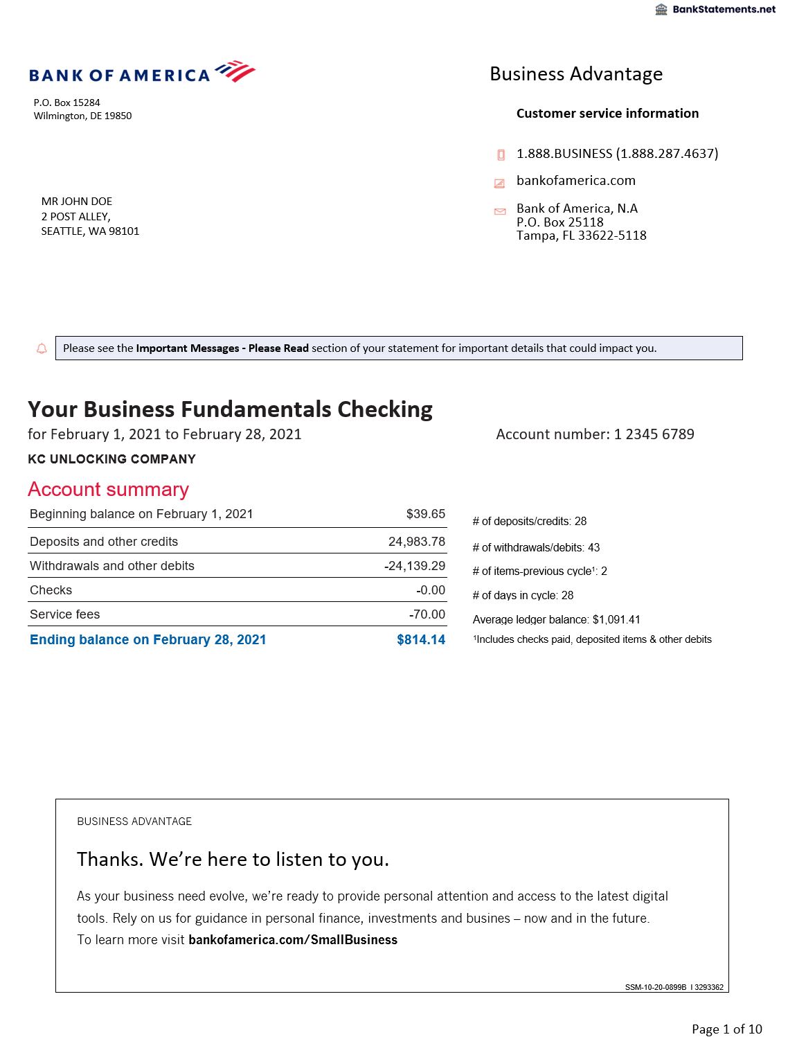 Detail Credit Card Statement Template Word Nomer 42