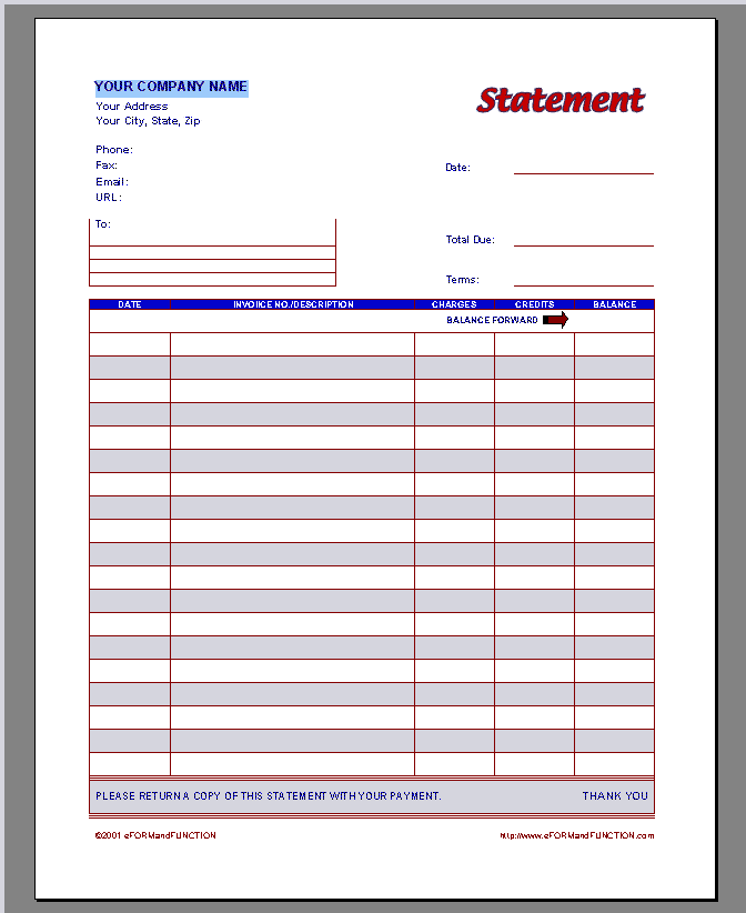 Detail Credit Card Statement Template Word Nomer 47