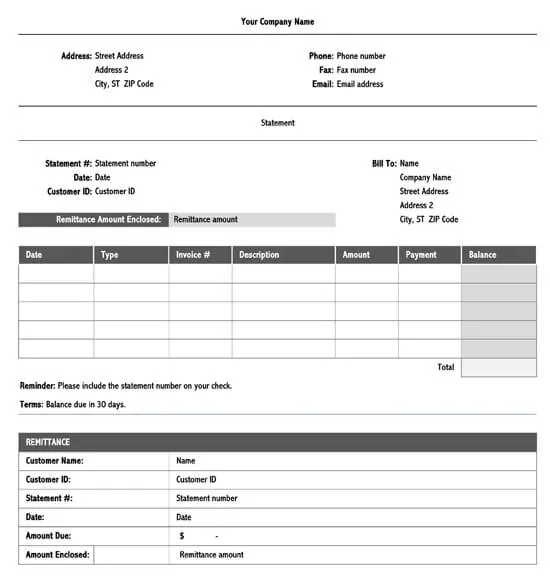 Detail Credit Card Statement Template Word Nomer 54