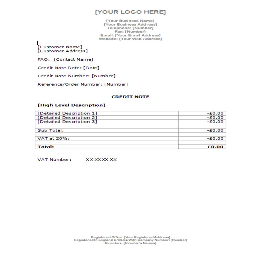 Detail Credit Note Template Nomer 14