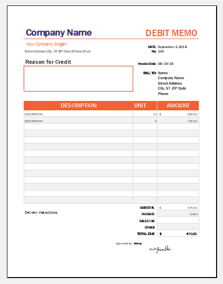 Detail Credit Note Template Nomer 17