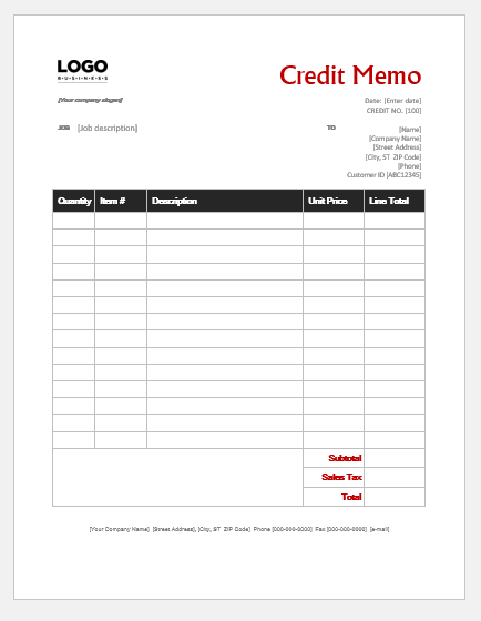 Detail Credit Note Template Nomer 40