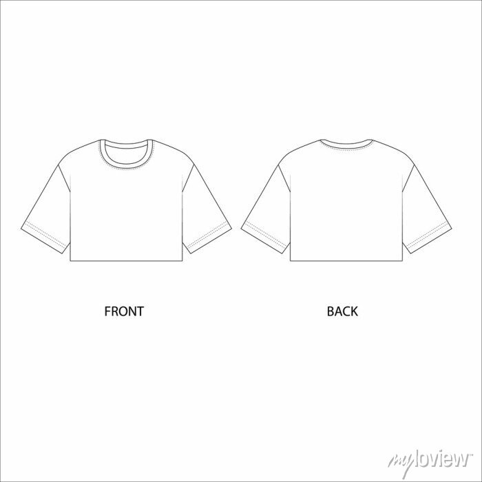 Detail Crop Top Shirt Template Nomer 11