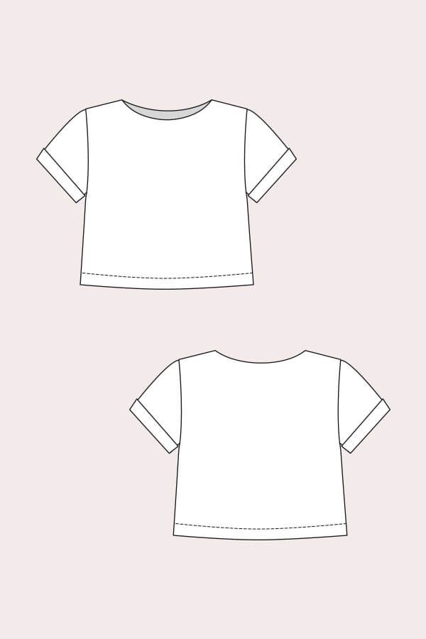 Detail Crop Top Shirt Template Nomer 18