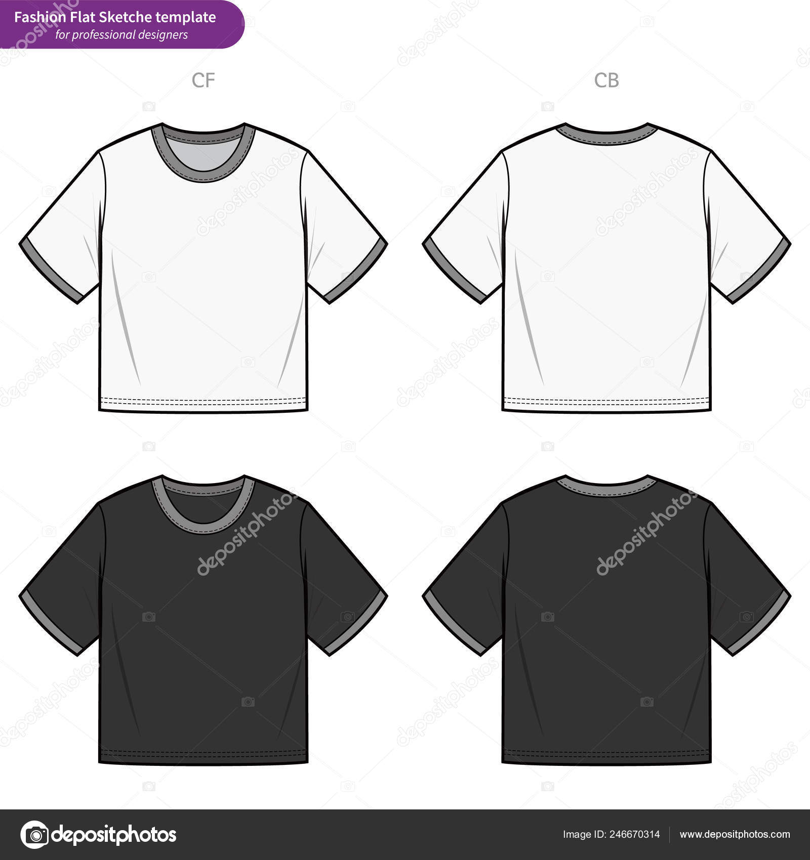 Detail Crop Top Shirt Template Nomer 26