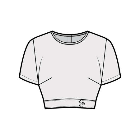 Detail Crop Top Shirt Template Nomer 52