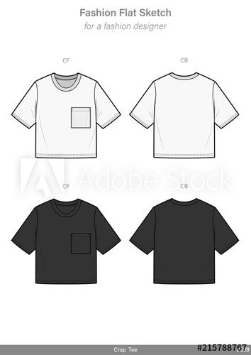 Detail Crop Top Shirt Template Nomer 7