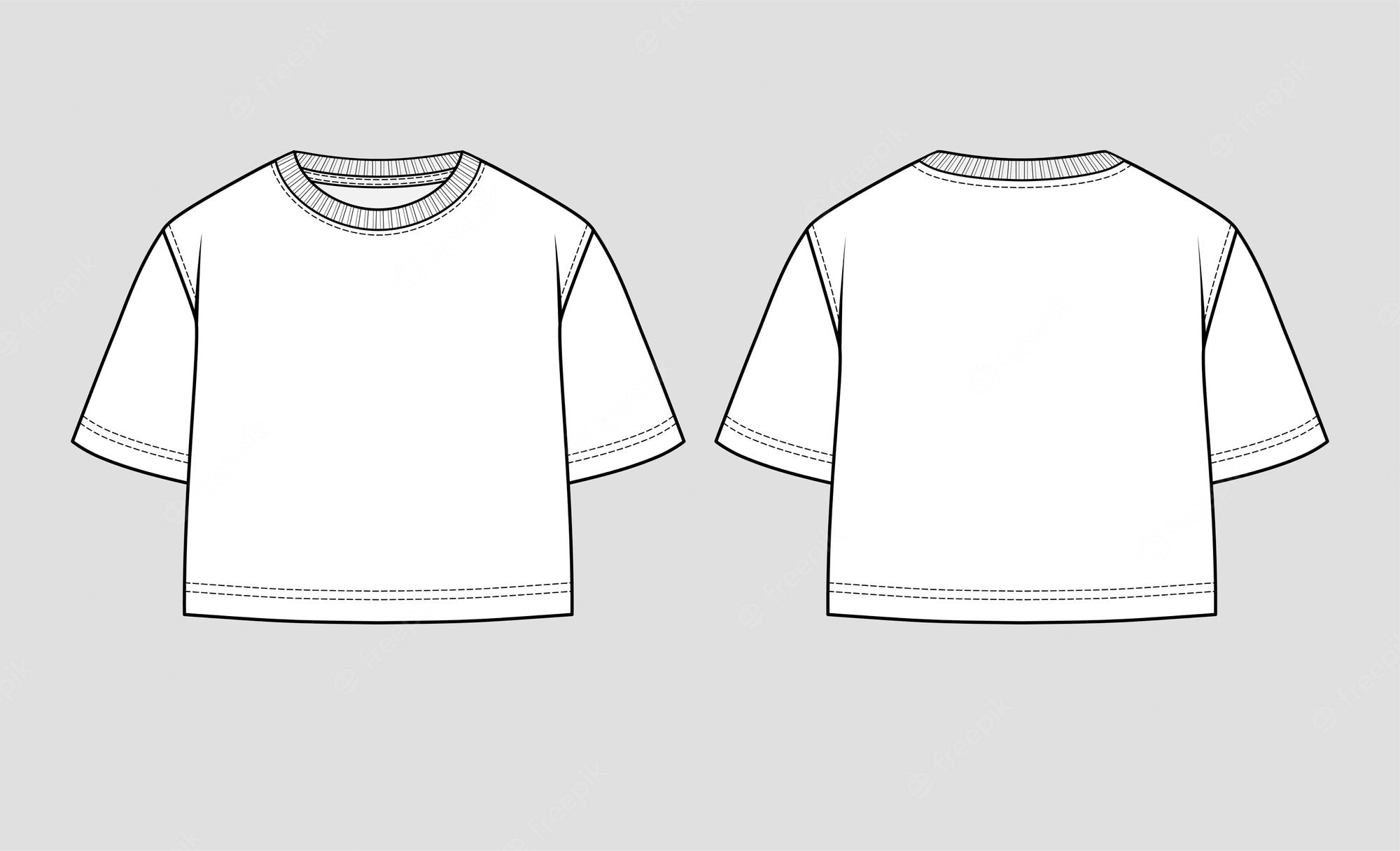 Detail Crop Top Shirt Template Nomer 10