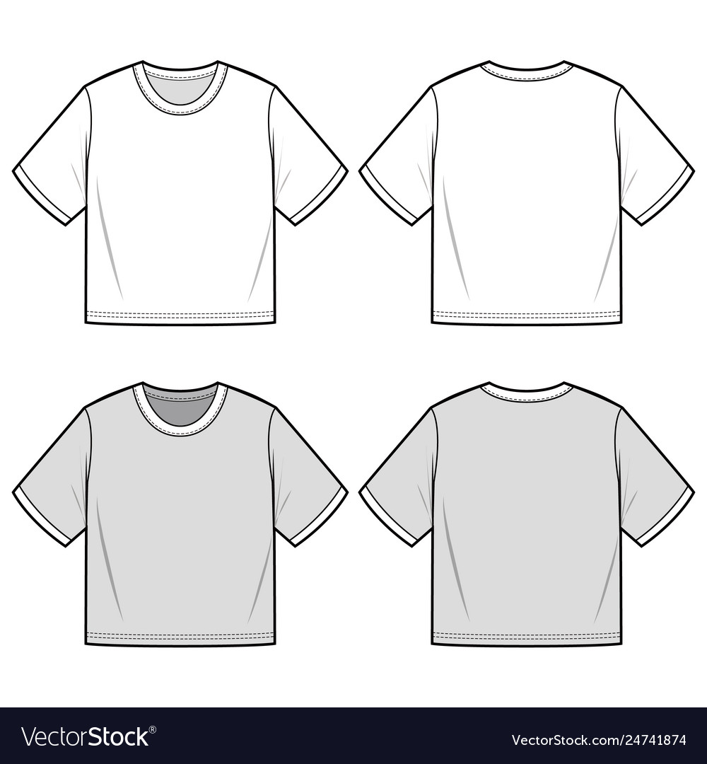 Detail Crop Top T Shirt Template Nomer 2