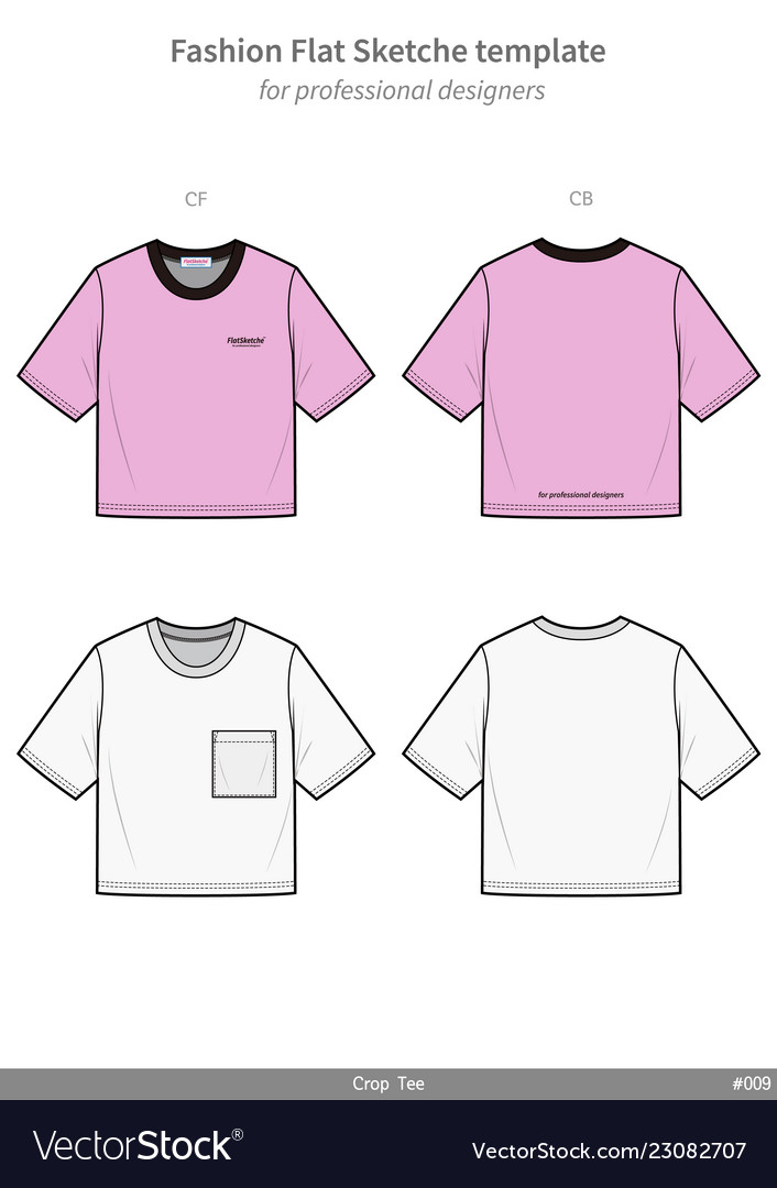 Detail Crop Top T Shirt Template Nomer 13