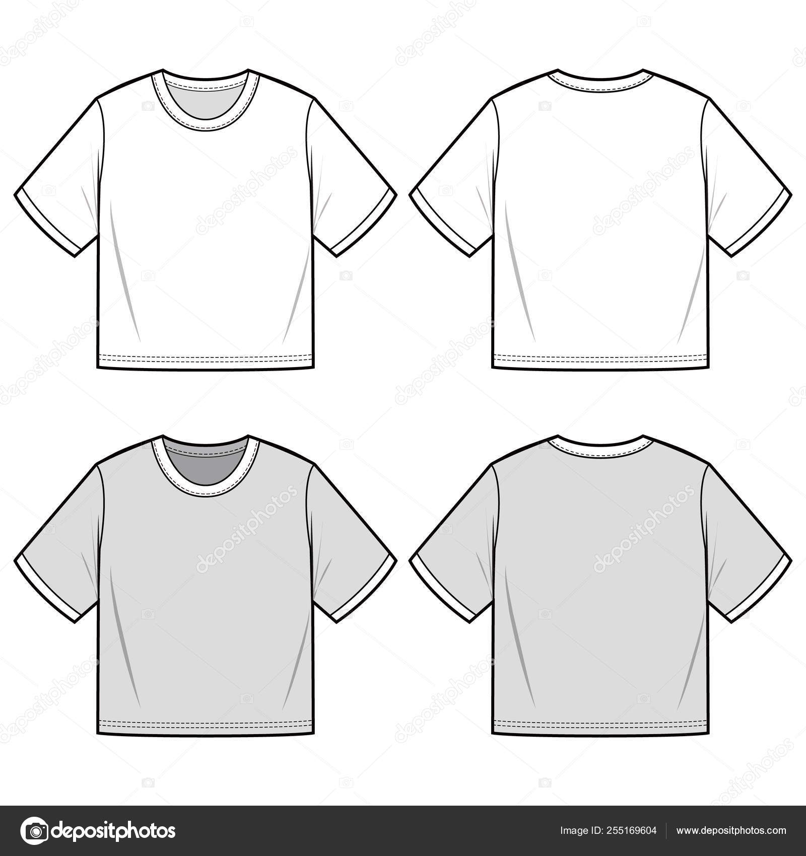 Detail Crop Top T Shirt Template Nomer 19