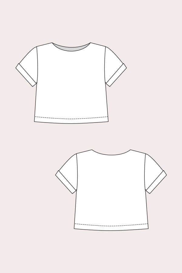 Detail Crop Top T Shirt Template Nomer 21