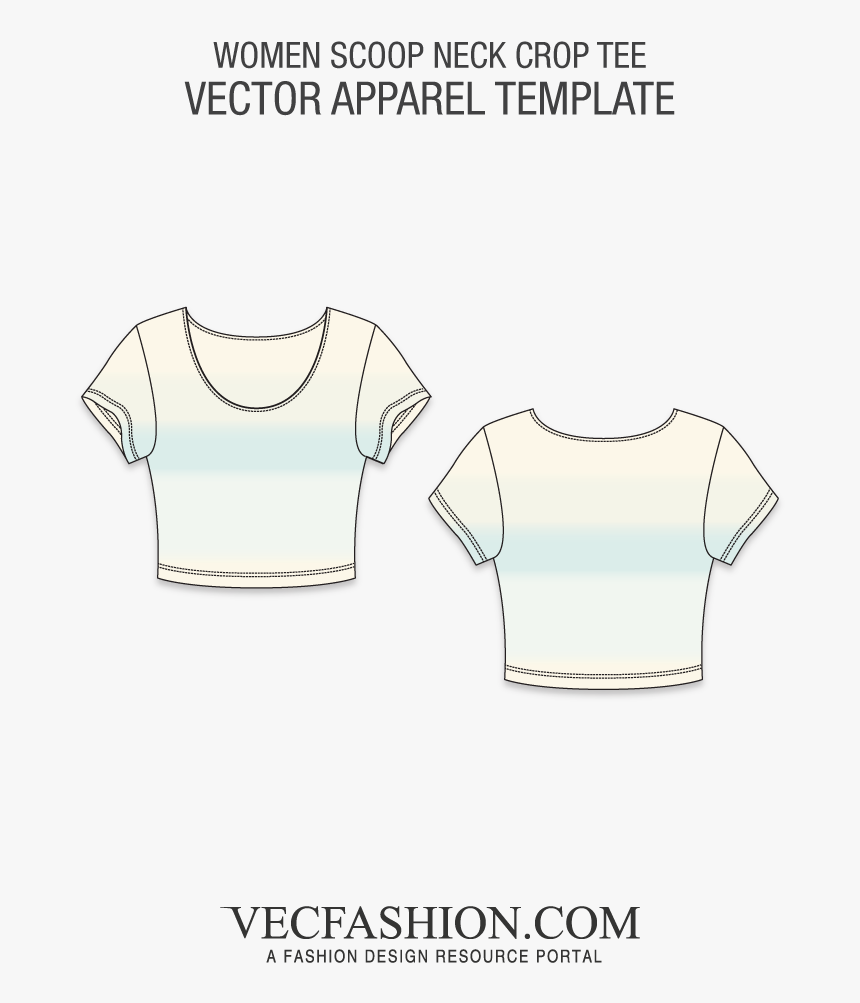 Detail Crop Top T Shirt Template Nomer 6