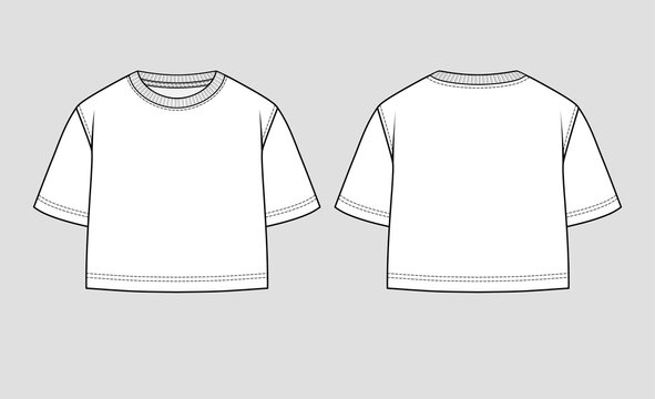 Detail Crop Top T Shirt Template Nomer 10
