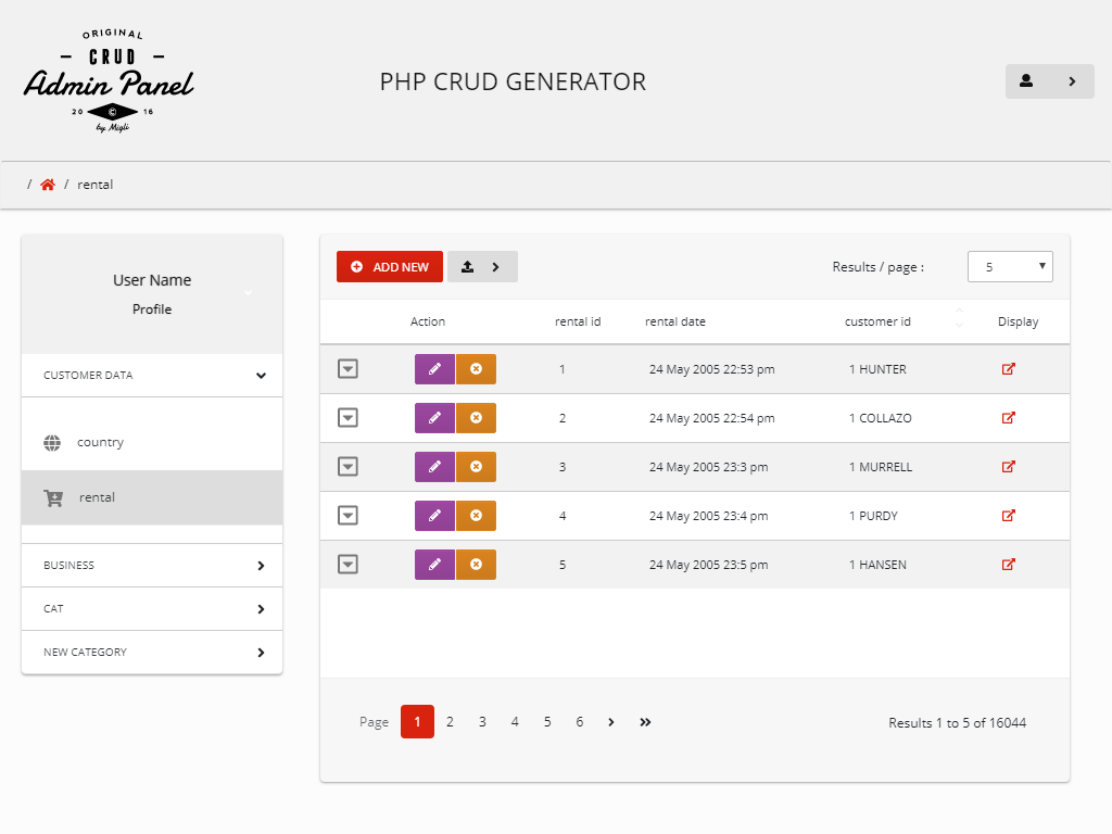 Detail Crud Bootstrap Template Nomer 15