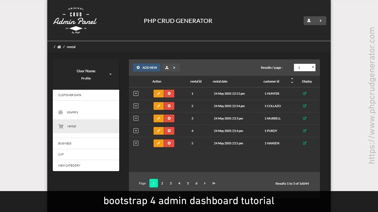 Detail Crud Bootstrap Template Nomer 18