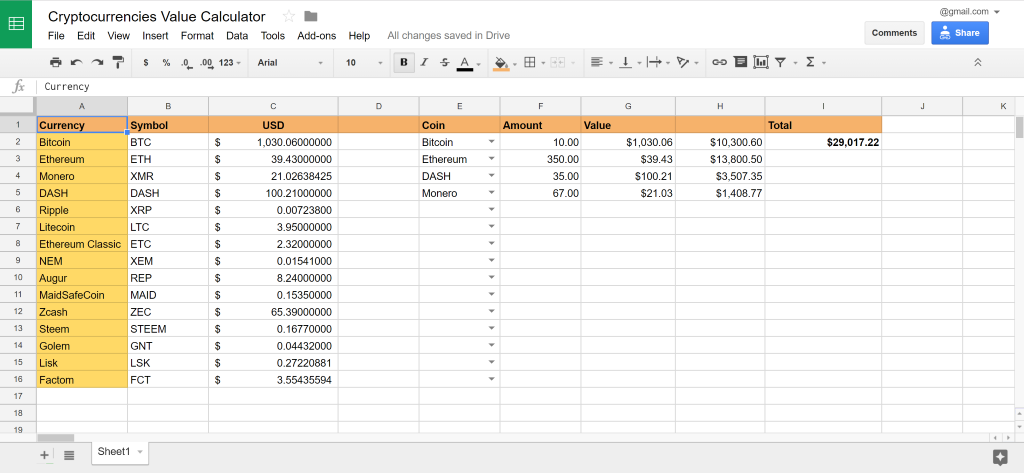Detail Cryptocurrency Excel Spreadsheet Template Nomer 20