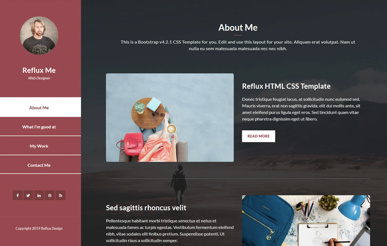 Detail Css Template One Page Nomer 2