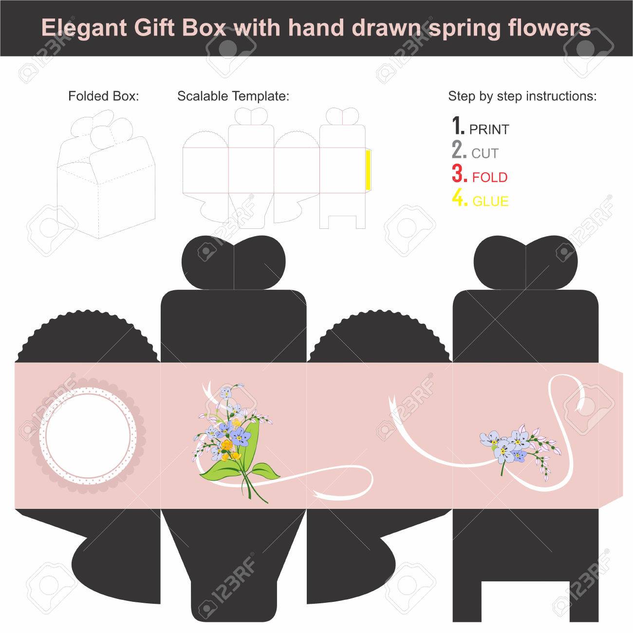 Detail Cube Gift Box Template Nomer 20