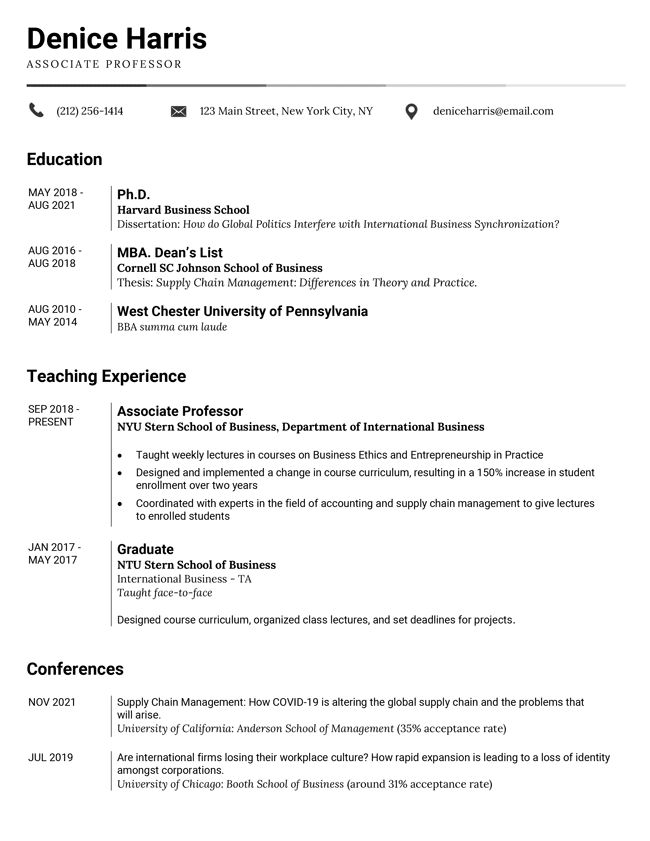 Detail Curriculum Vitae Template Nomer 2