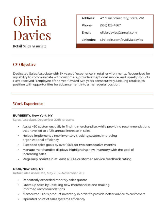 Detail Curriculum Vitae Template Nomer 12