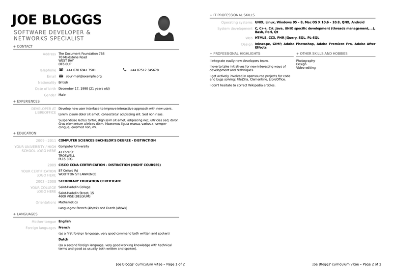 Detail Curriculum Vitae Template Nomer 27