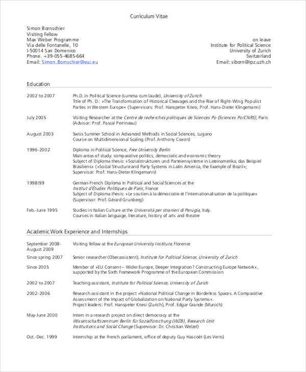 Detail Curriculum Vitae Template Nomer 45