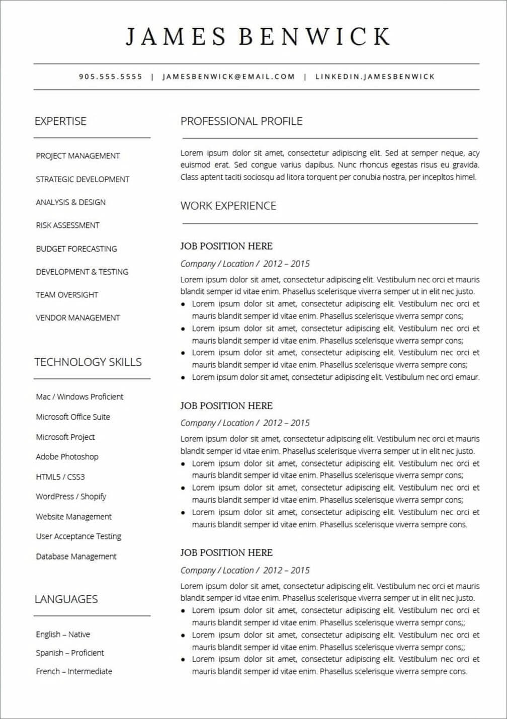 Detail Curriculum Vitae Template Doc Nomer 14