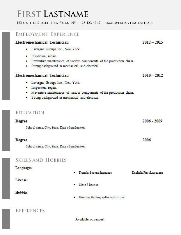 Detail Curriculum Vitae Template Doc Nomer 34