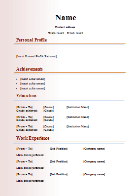 Detail Curriculum Vitae Template Doc Nomer 37