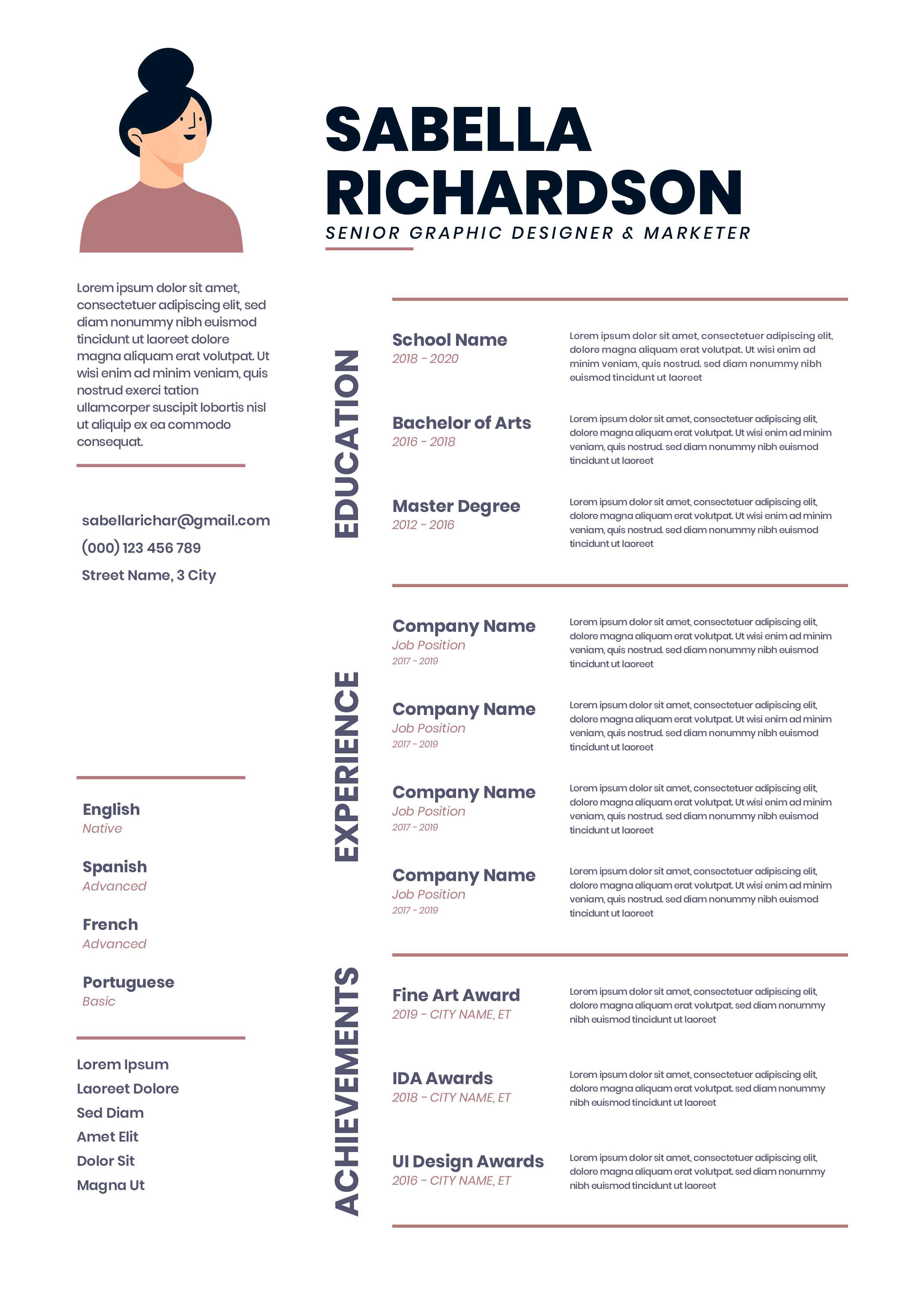 Detail Curriculum Vitae Template Download Nomer 10