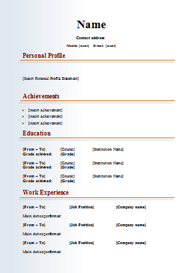 Detail Curriculum Vitae Template Download Nomer 11