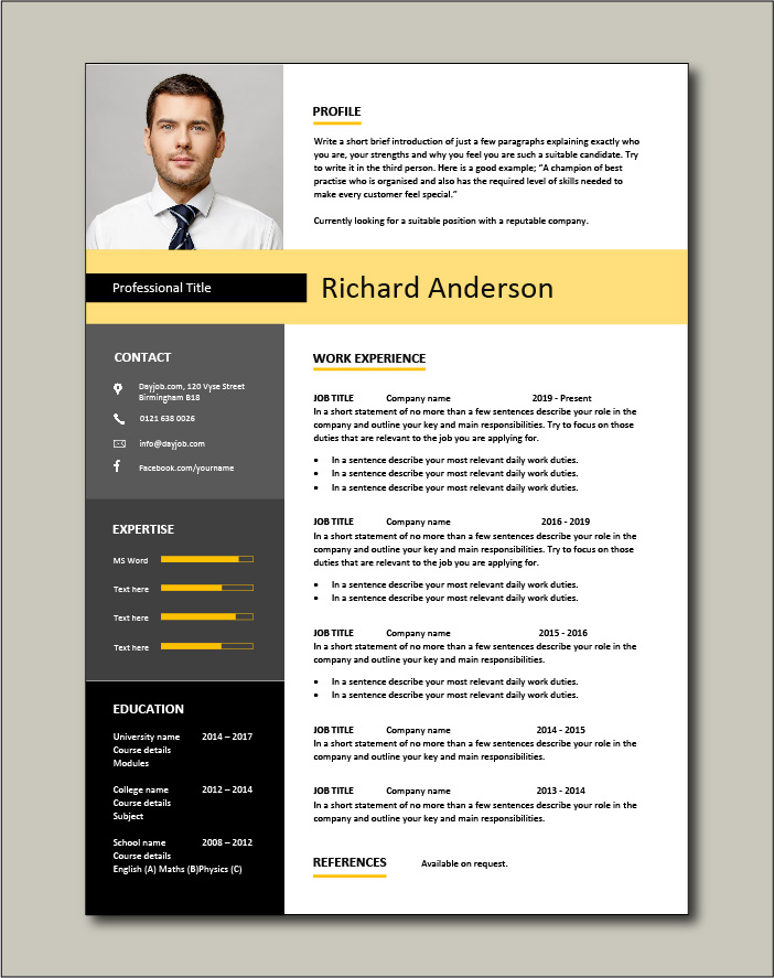 Detail Curriculum Vitae Template Examples Nomer 20