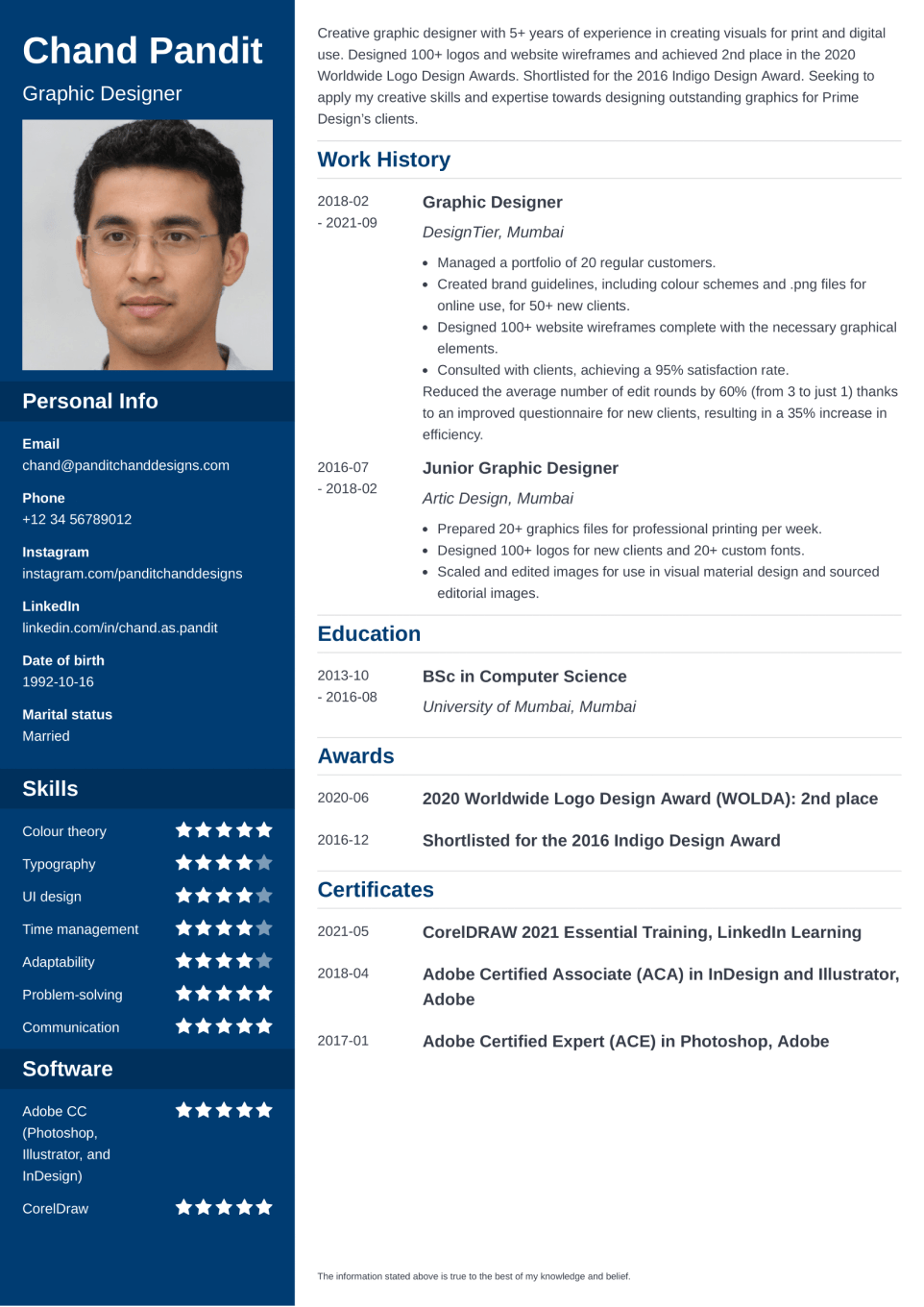 Detail Curriculum Vitae Template Examples Nomer 23