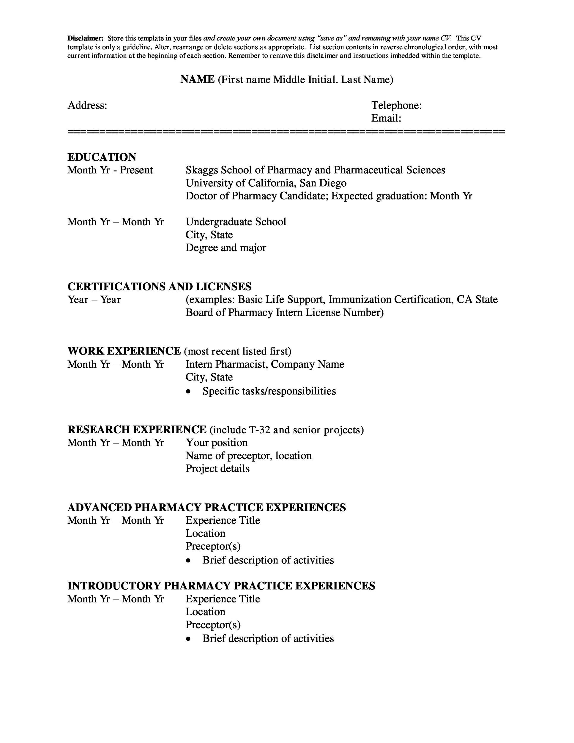 Detail Curriculum Vitae Template Examples Nomer 39