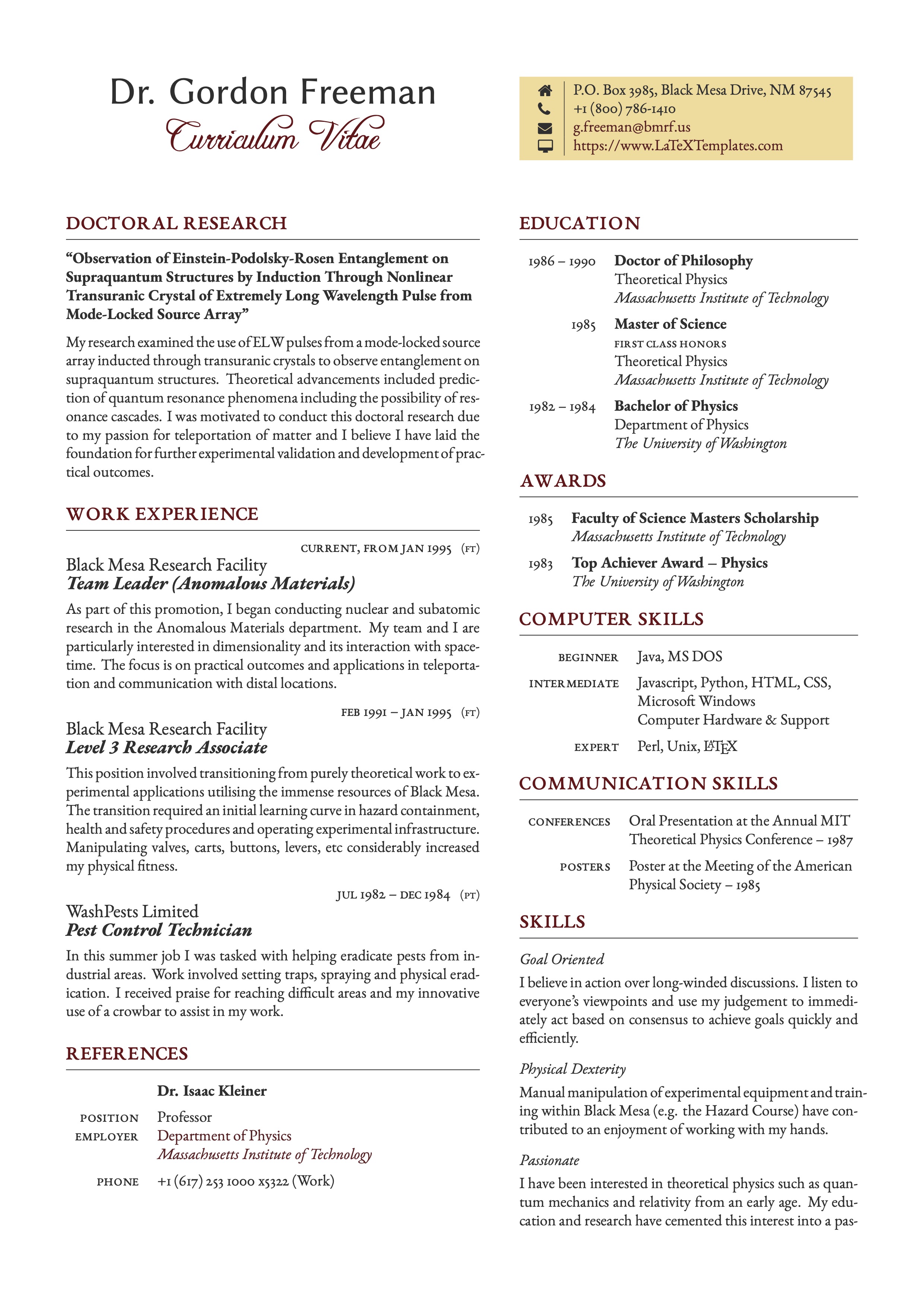 Detail Curriculum Vitae Template Examples Nomer 42