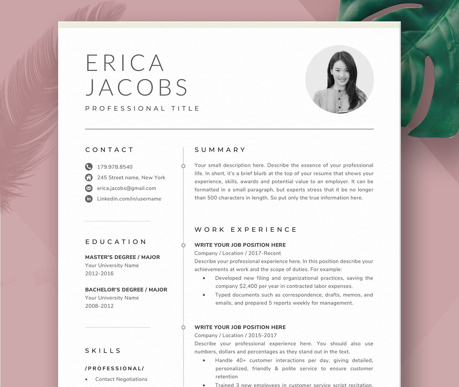 Detail Custom Cv Template Nomer 13