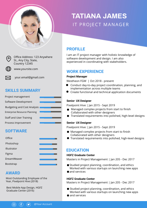 Detail Custom Cv Template Nomer 6