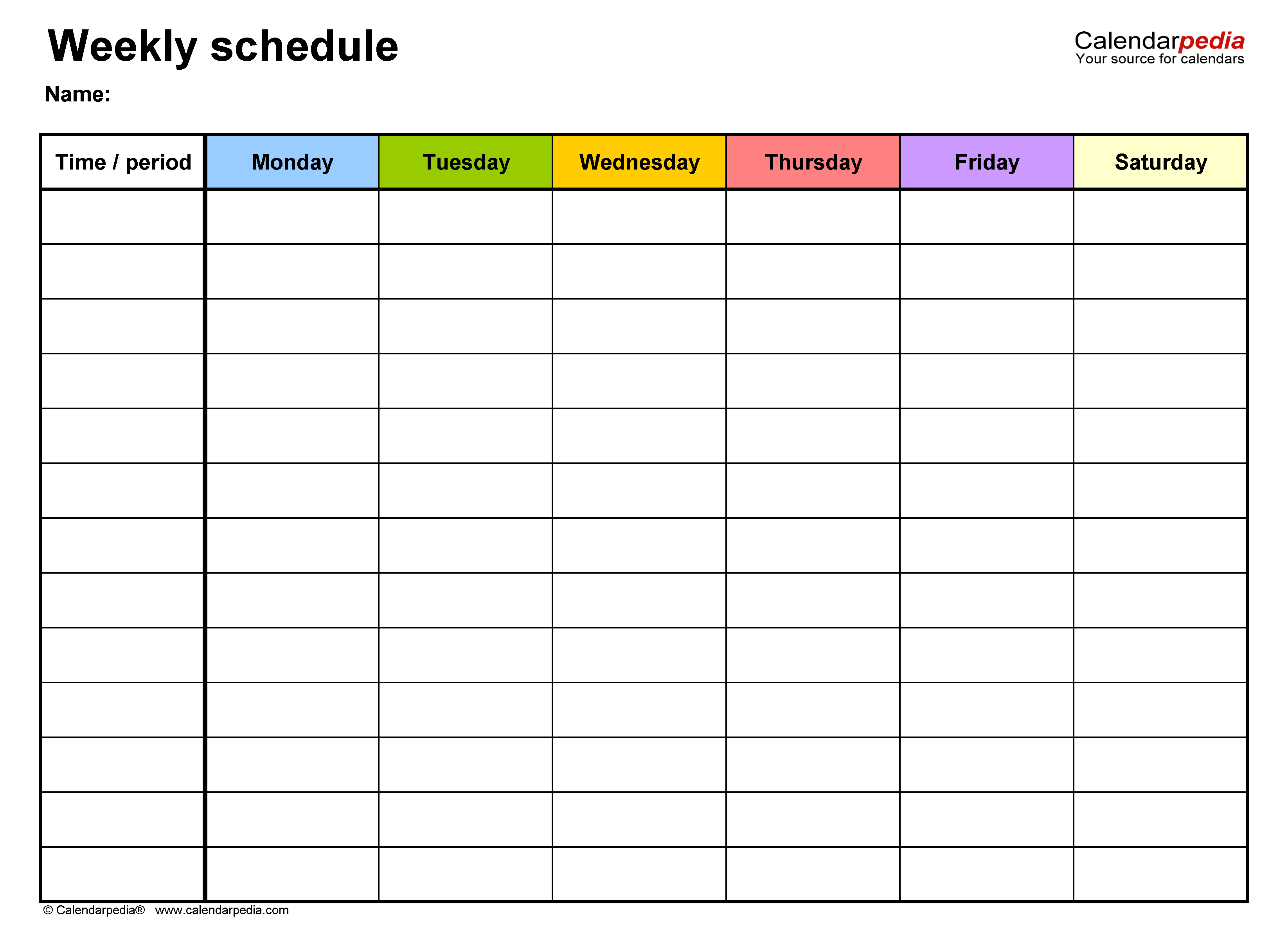 Detail Cute 7 Day Weekly Planner Template Nomer 28