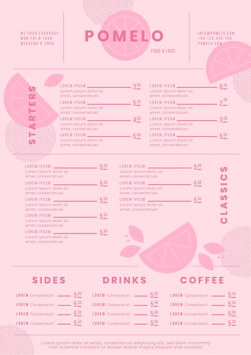 Cute Menu Template - KibrisPDR