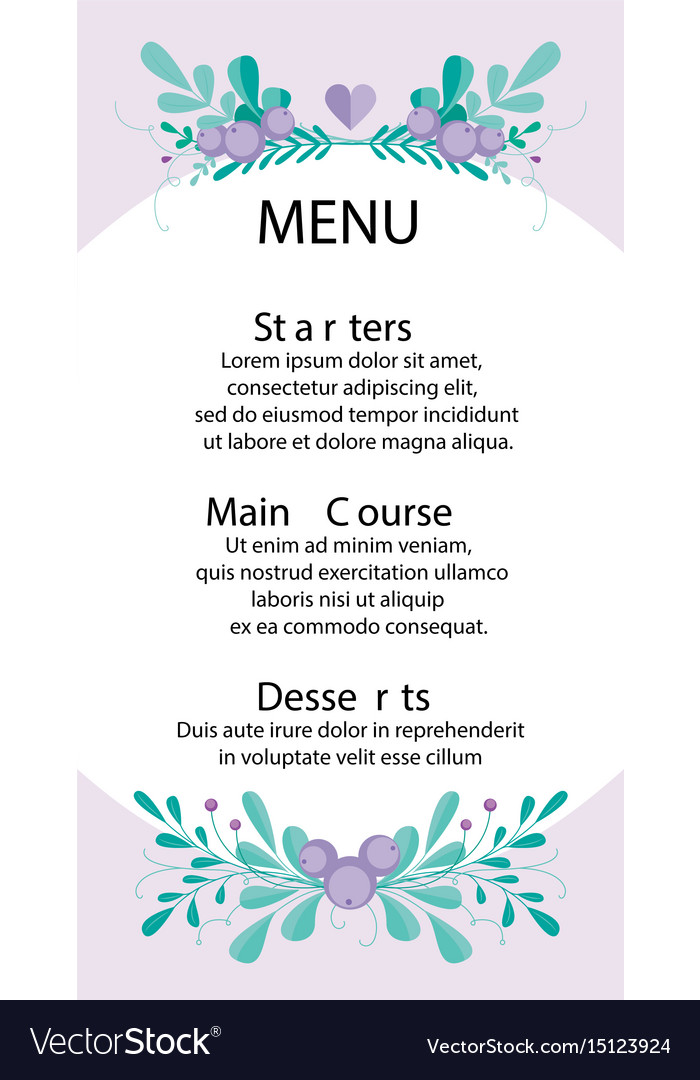 Detail Cute Menu Template Nomer 6