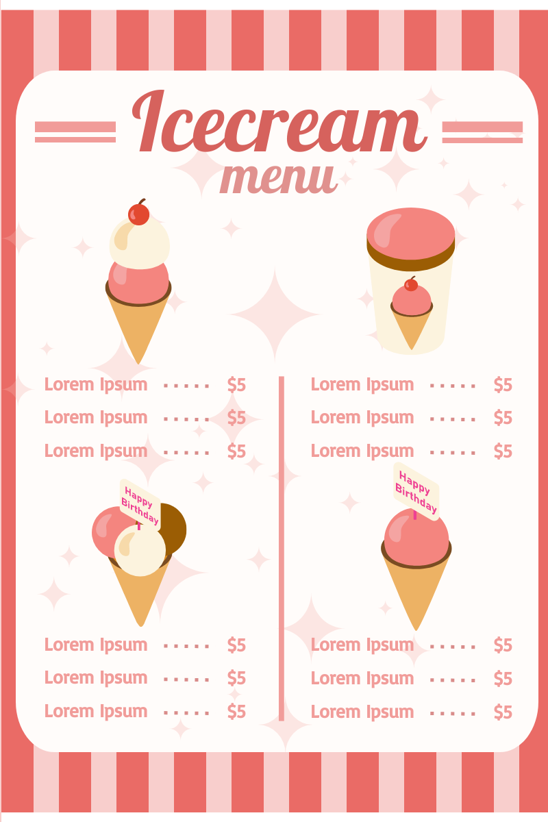 Detail Cute Menu Template Nomer 8