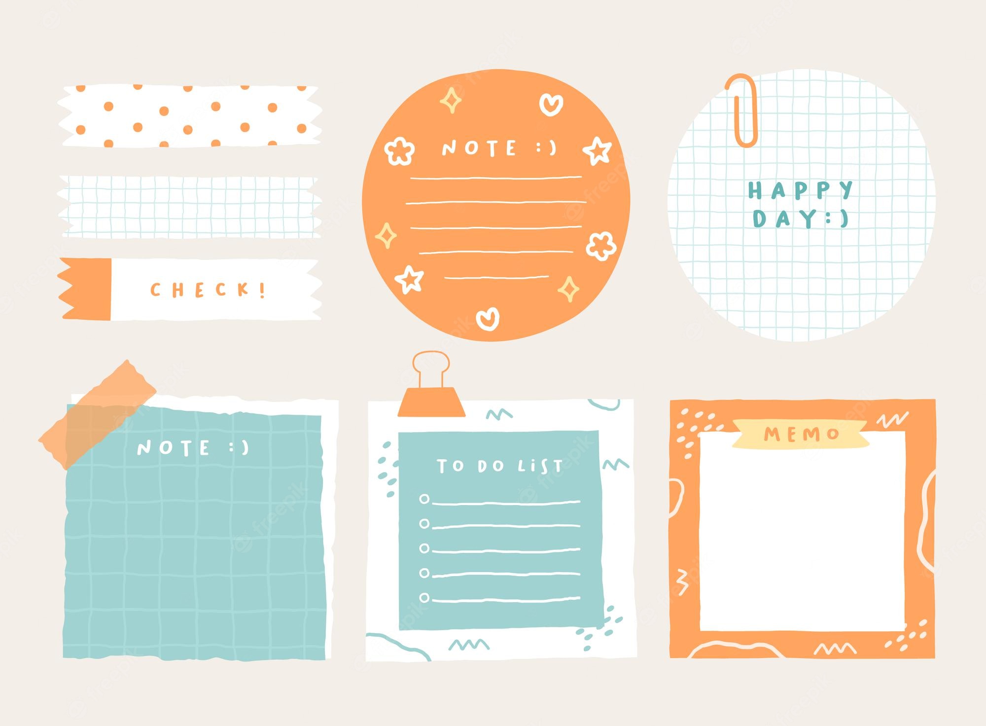 Detail Cute Notes Template Nomer 6
