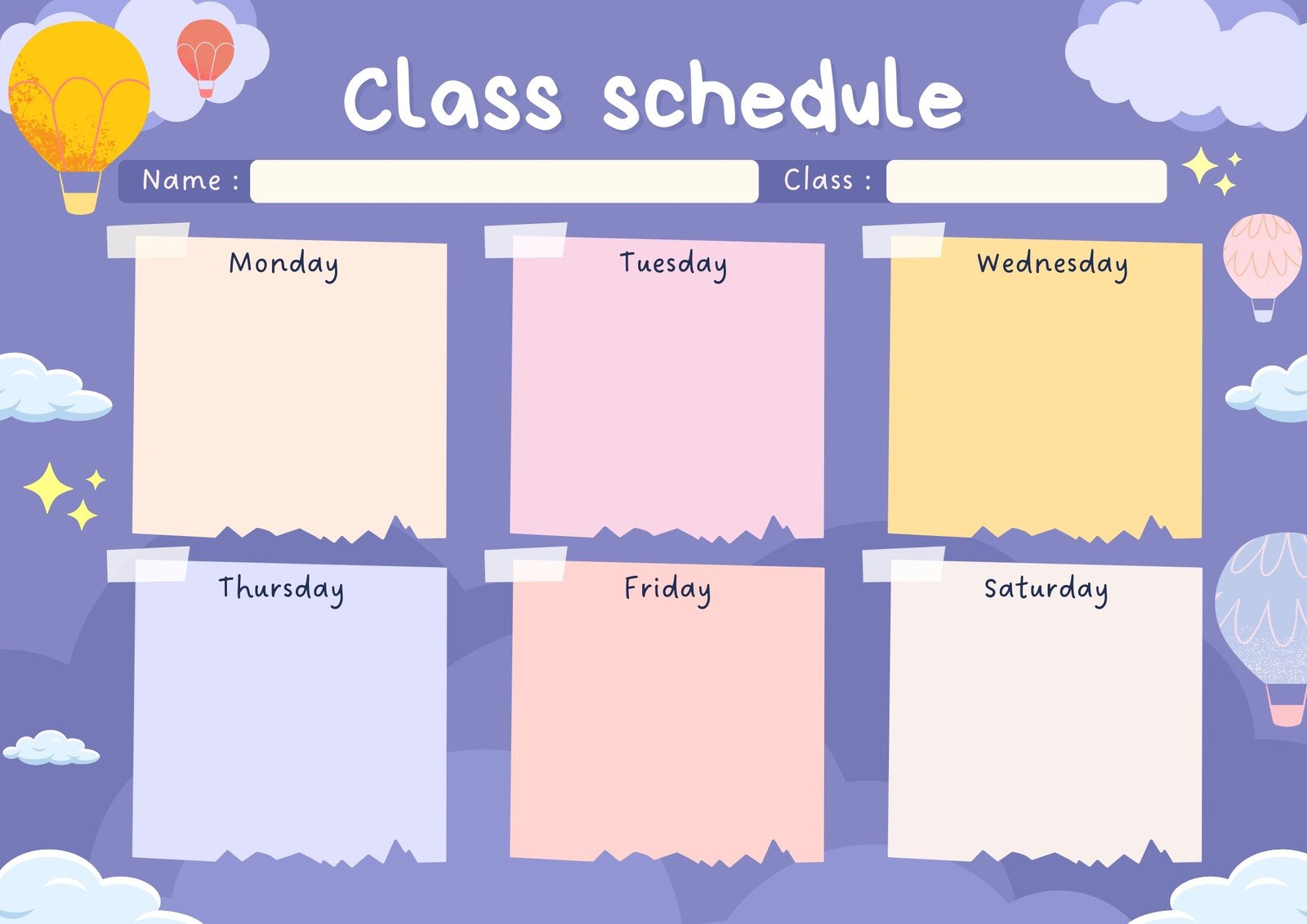 Detail Cute Schedule Template Nomer 23