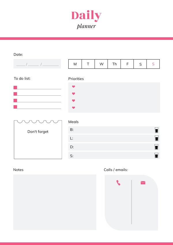 Detail Cute Schedule Template Nomer 24