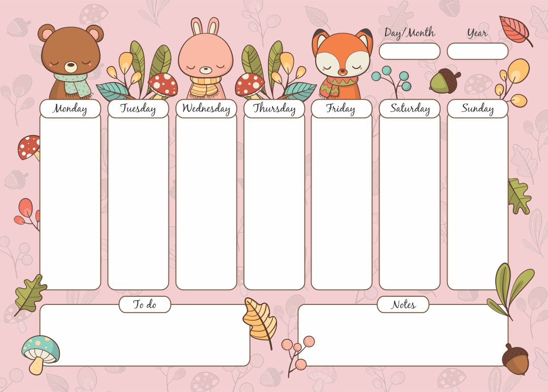 Detail Cute Schedule Template Nomer 28