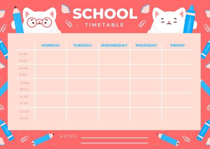 Detail Cute Schedule Template Nomer 6