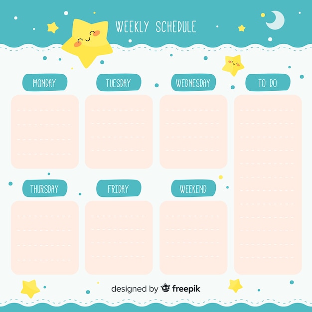 Cute Schedule Template Free - KibrisPDR