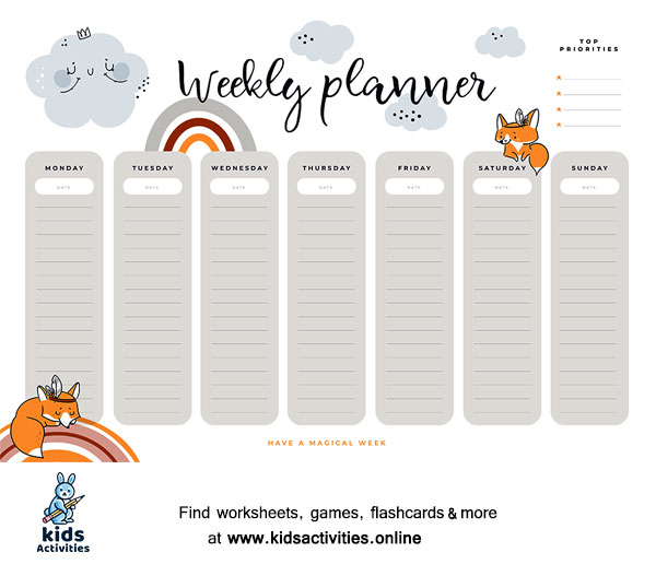 Detail Cute Schedule Template Free Nomer 12