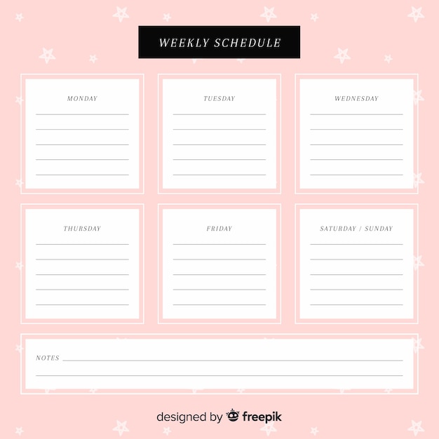 Detail Cute Schedule Template Free Nomer 6